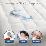 Waterproof Mattress Protector, Cloud Soft Plush Mattress Cover, Overfilled Mattress Pad, Fitted Pocket Fits Up to 18 Inch, Machine Washable Bed Cover, White Full